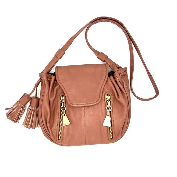 See By Chloe Smooth Leather Mauve Tassel Crossbody Bag - Picture 2 of 12